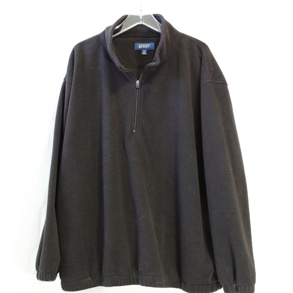 Croft & Burrow Sport Quarter Zip-Up Pullover Sweater, XXL, Soft Black